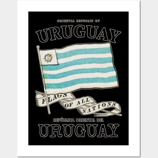 Vintage Uruguay Country Flag Posters and Art